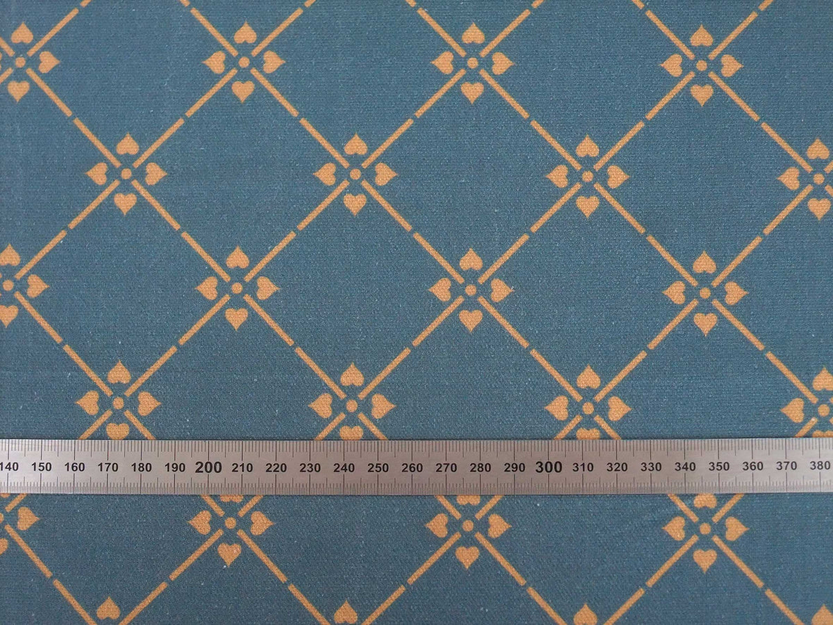 Halbpanama, Meterware, "Raute 07", 160cm breit, dunkelblau/braun, Baumwollstoff, navy-tan, Taschen, Kissen