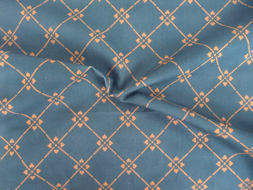 Halbpanama, Meterware, "Raute 07", 160cm breit, dunkelblau/braun, Baumwollstoff, navy-tan, Taschen, Kissen