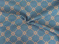 Halbpanama, Meterware, "Raute 07", 160cm breit, dunkelblau/braun, Baumwollstoff, navy-tan, Taschen, Kissen