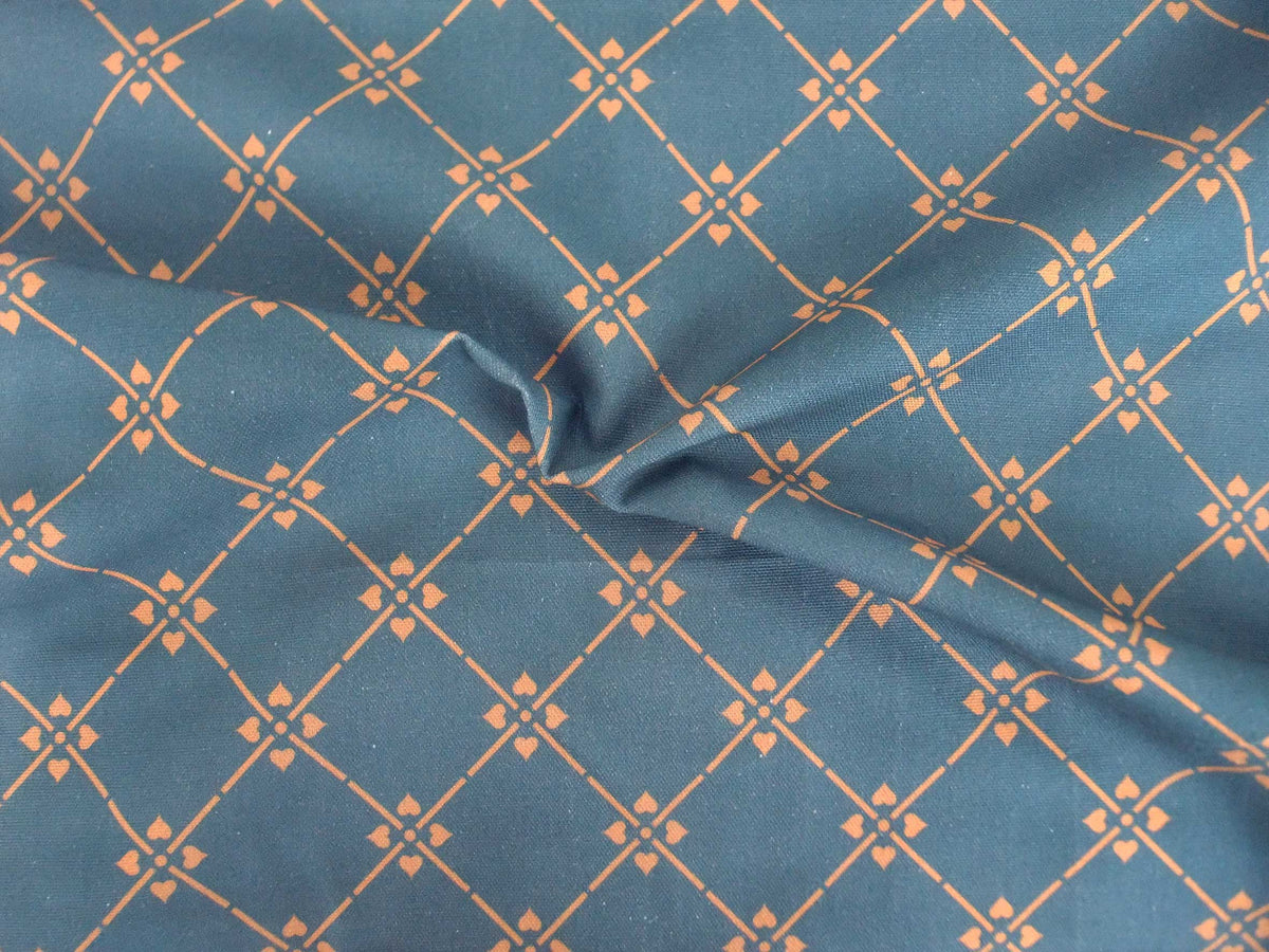 Halbpanama, Meterware, "Raute 07", 160cm breit, dunkelblau/braun, Baumwollstoff, navy-tan, Taschen, Kissen
