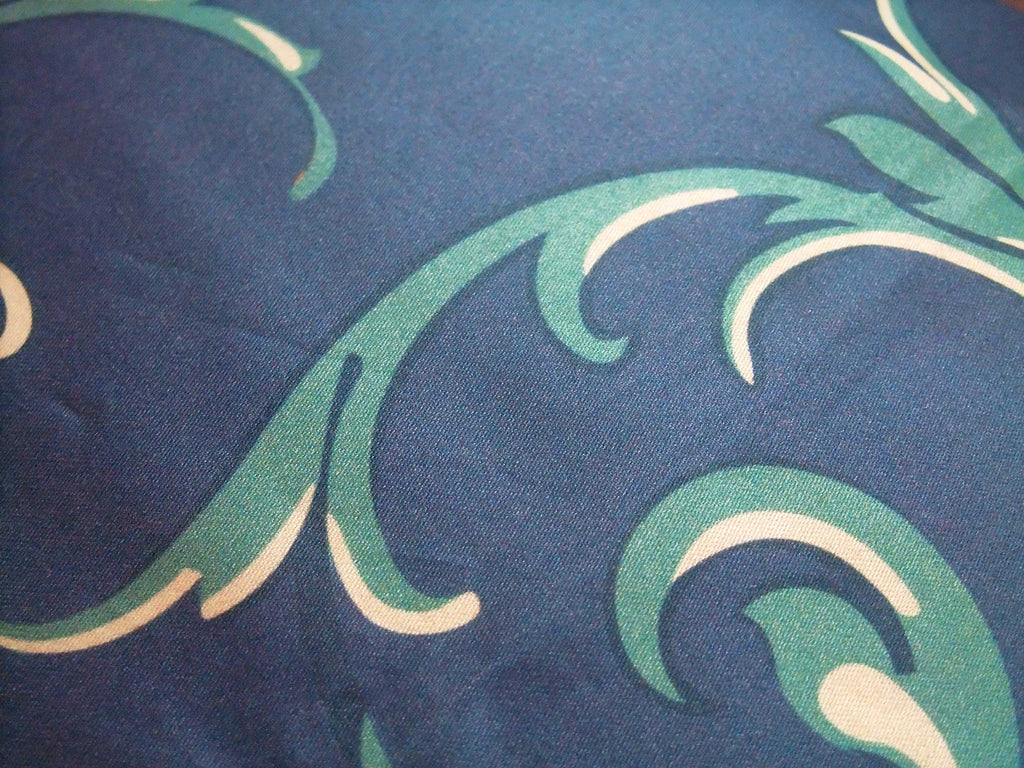 Pillowcase “Wildflower,” in midnight blue, Mako satin, with a concealed zipper along the bottom edge,