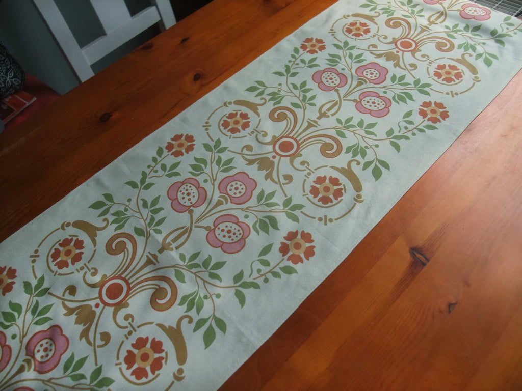 Table runner, two lengths, “Cottage Garden” design, “Spring Magic” colourway (vanilla yellow)