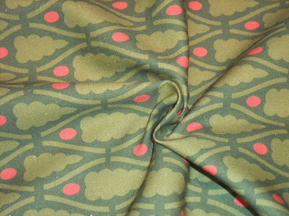 Meterware Halbpanama, Weihnachten, Dunkelgrün, 160cm breit, Baumwollstoff, grüne Bäumchen, für Tischdecken, Taschen, Kissen