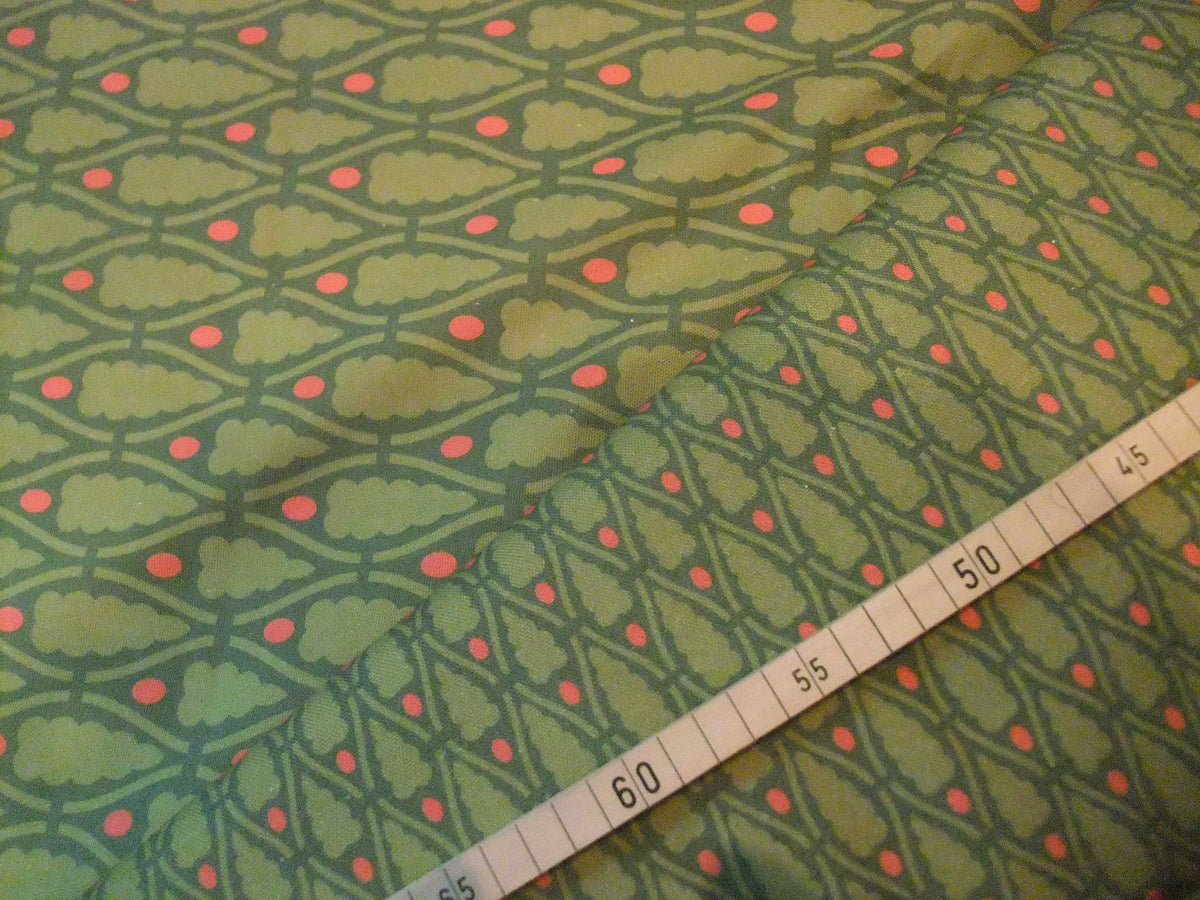 Meterware Halbpanama, Weihnachten, Dunkelgrün, 160cm breit, Baumwollstoff, grüne Bäumchen, für Tischdecken, Taschen, Kissen