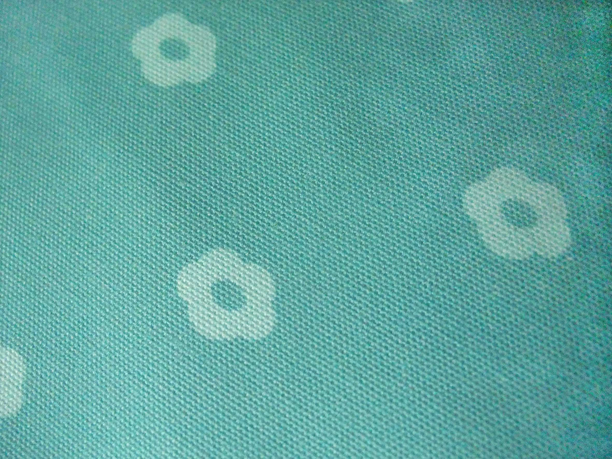 Popeline, Meterware, Baumwollstoff, Motiv Röschen, wasserblau-hellblau, bio, Blümchen, Aqua, Futterstoff, Webware, Patchworkstoff, Baby, Trachten, Dirndl