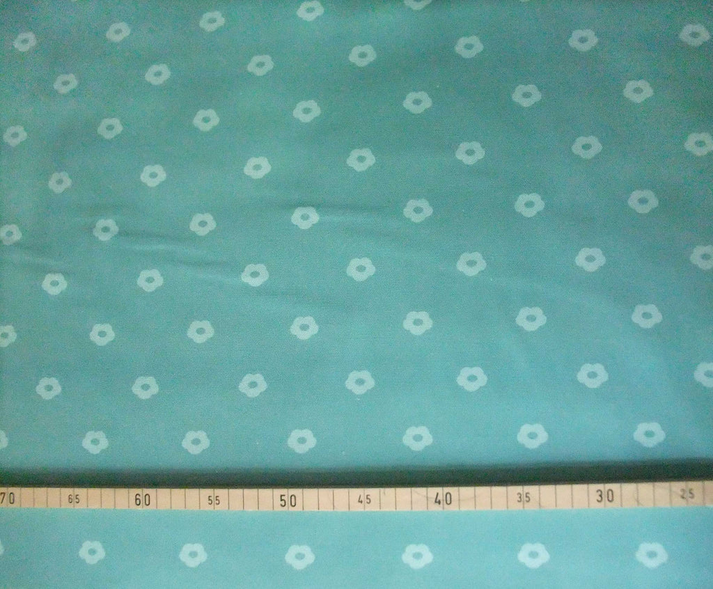 Popeline, Meterware, Baumwollstoff, Motiv Röschen, wasserblau-hellblau, bio, Blümchen, Aqua, Futterstoff, Webware, Patchworkstoff, Baby, Trachten, Dirndl