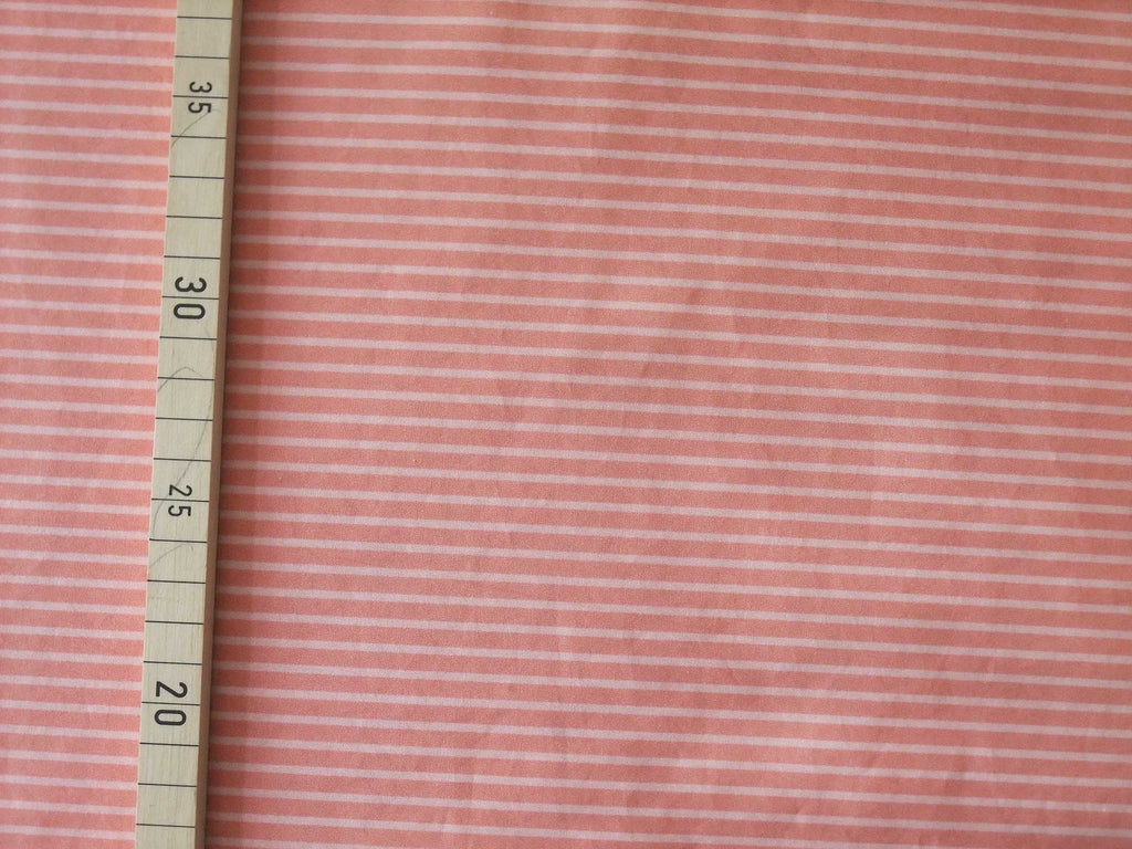 Poplin, fabric by the metre, cotton fabric, organic quality, stripes, salmon-pink, GOTS, lining fabric, woven fabric, shirts, blouse fabric, traditional costumes, patchwork dirndl