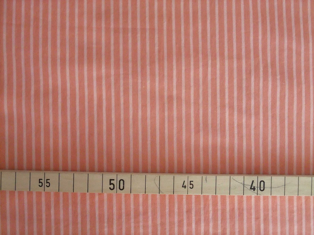Poplin, fabric by the metre, cotton fabric, organic quality, stripes, salmon-pink, GOTS, lining fabric, woven fabric, shirts, blouse fabric, traditional costumes, patchwork dirndl