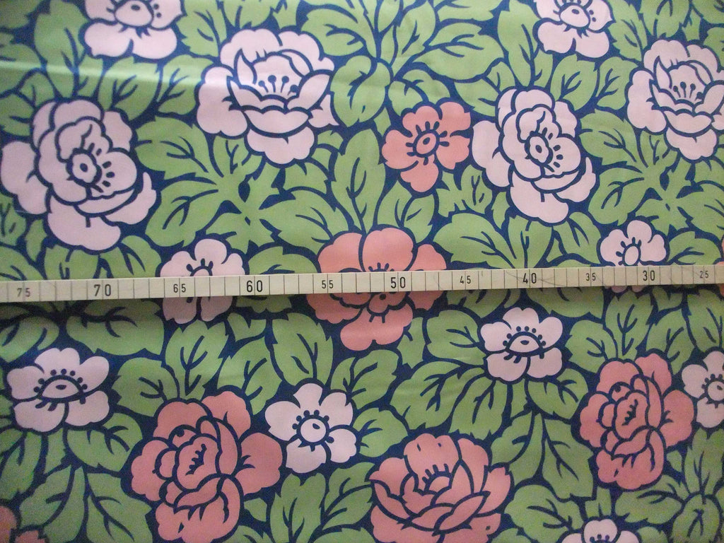 Mako-Satin, Meterware, Baumwolle,  Motiv "Rosen" mit zweifarbigen Blüten, Baumwollsatin, glänzend, Hemden, Blusen, Kleider, Bettwäsche
