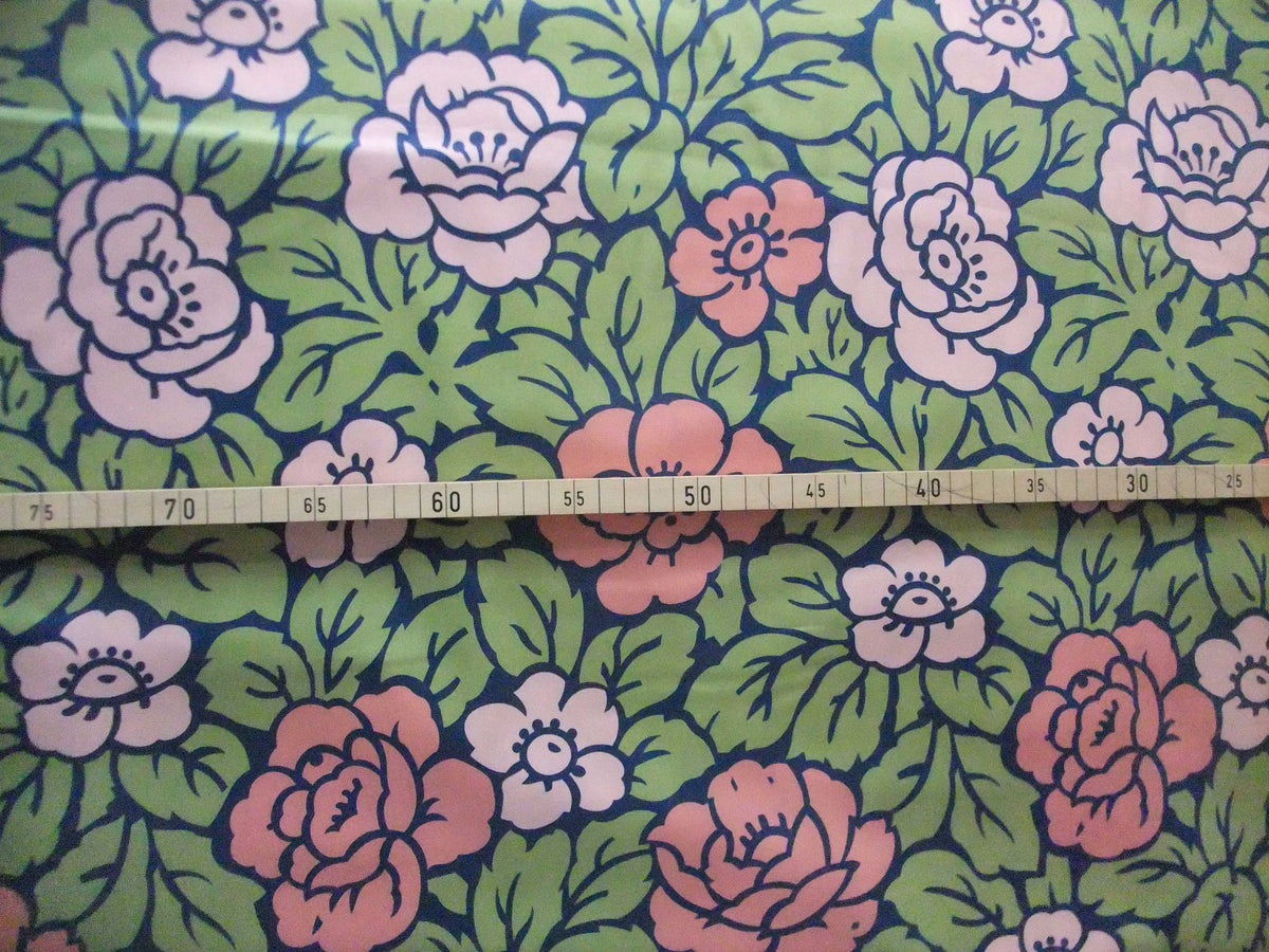 Mako-Satin, Meterware, Baumwolle,  Motiv "Rosen" mit zweifarbigen Blüten, Baumwollsatin, glänzend, Hemden, Blusen, Kleider, Bettwäsche