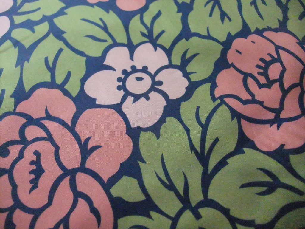 Mako-Satin, Meterware, Baumwolle,  Motiv "Rosen" mit zweifarbigen Blüten, Baumwollsatin, glänzend, Hemden, Blusen, Kleider, Bettwäsche