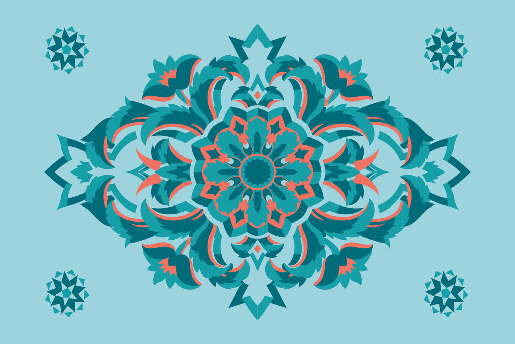 Cushion cover, silver thistle, light blue-turquoise, 60x 40 cm, cotton, concealed zipper, bird, art deco