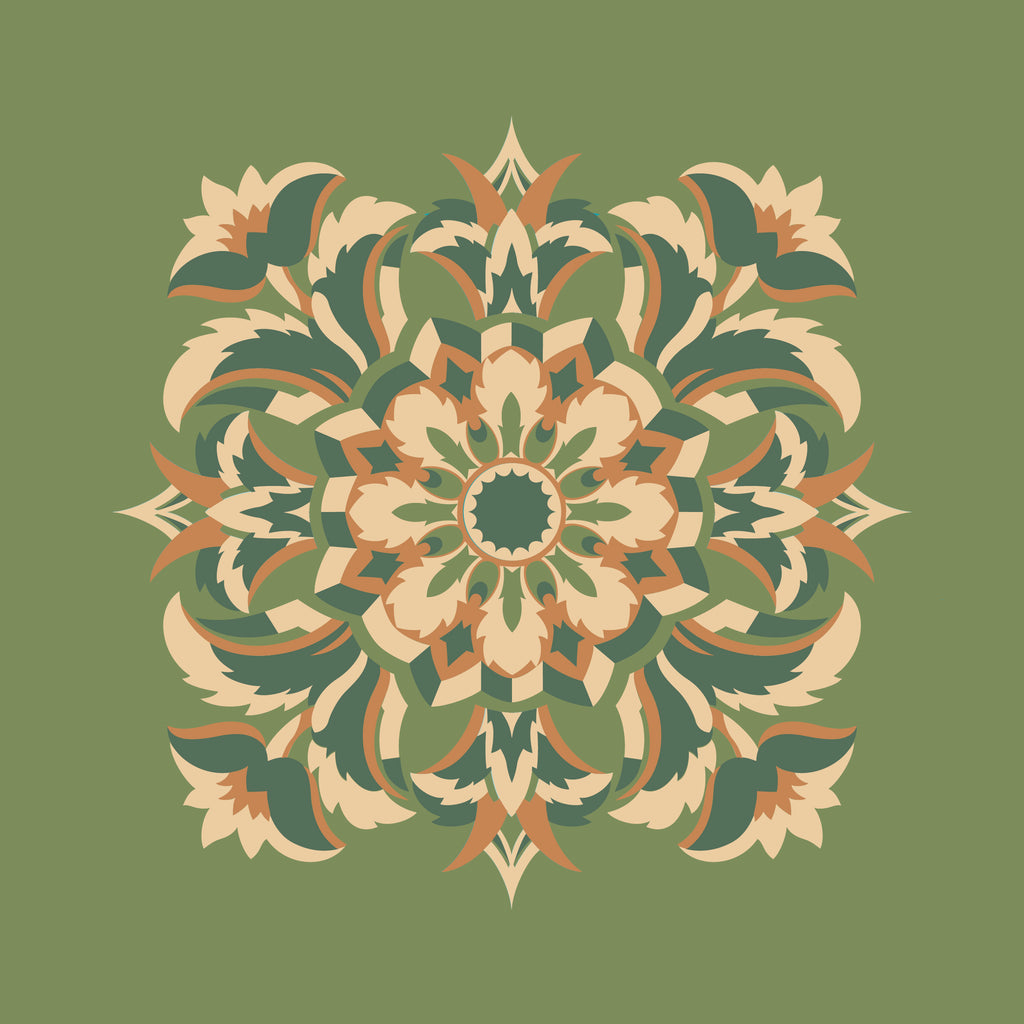 Kissenbezug, Silberdistel, pistaziengrün-grün-vanille, 40x 40 cm, Baumwolle, verdeckter Reißverschluß, art deco