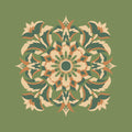 Kissenbezug, Silberdistel, pistaziengrün-grün-vanille, 40x 40 cm, Baumwolle, verdeckter Reißverschluß, art deco