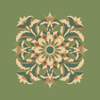 Kissenbezug, Silberdistel, pistaziengrün-grün-vanille, 40x 40 cm, Baumwolle, verdeckter Reißverschluß, art deco