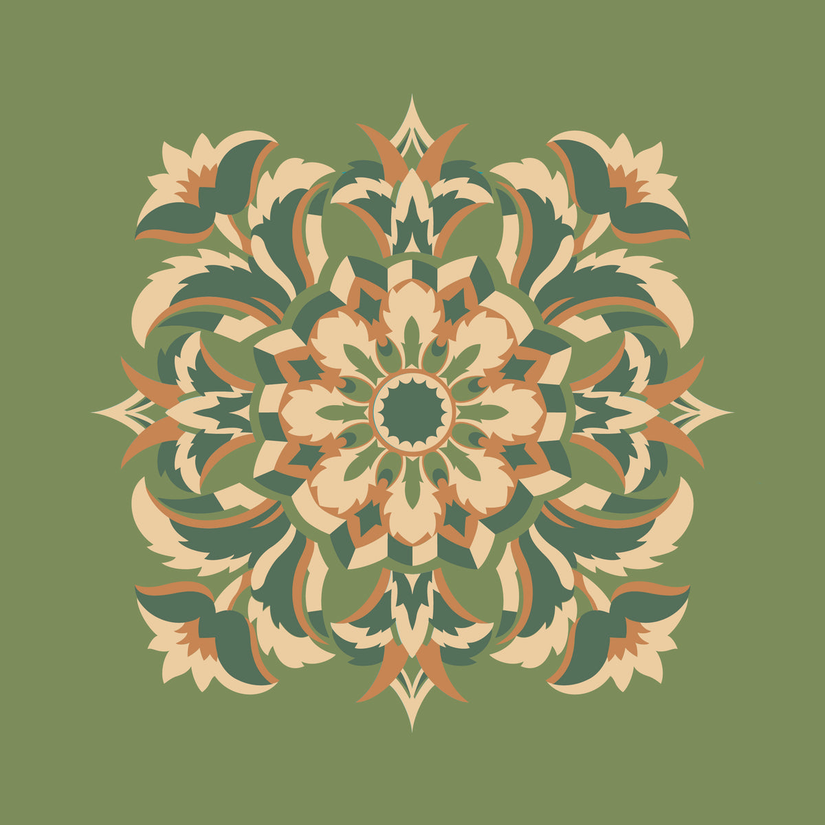 Kissenbezug, Silberdistel, pistaziengrün-grün-vanille, 40x 40 cm, Baumwolle, verdeckter Reißverschluß, art deco