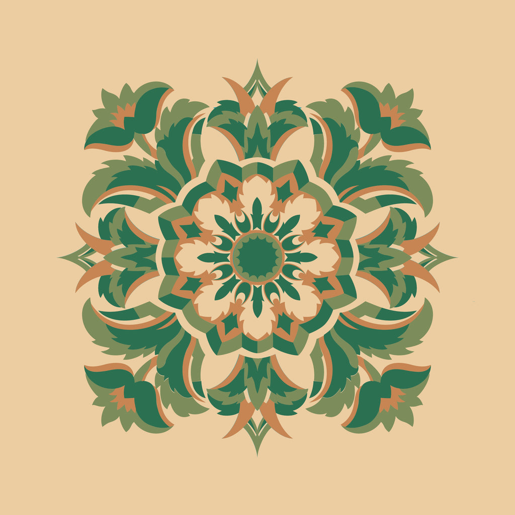 Kissenbezug, Silberdistel,vanillegelb-grün-pistaziengrün, 40x 40 cm, Baumwolle, verdeckter Reißverschluß, art deco