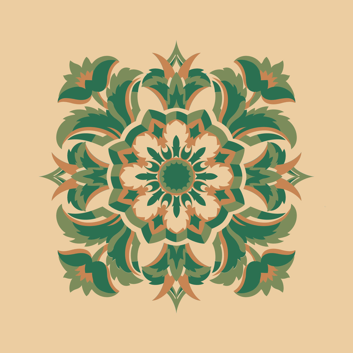 Kissenbezug, Silberdistel,vanillegelb-grün-pistaziengrün, 40x 40 cm, Baumwolle, verdeckter Reißverschluß, art deco