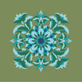 Kissenbezug, Silberdistel, pistaziengrün-grün-hellblau, 40x 40 cm, Baumwolle, verdeckter Reißverschluß, Art deco
