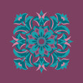 Kissenbezug, Silberdistel, fuchsie-türkis-helltürkis, 40x 40 cm, Baumwolle, verdeckter Reißverschluß, Art deco