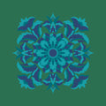Kissenbezug, Silberdistel, grün-türkis-tintenblau, 40x 40 cm, Baumwolle, verdeckter Reißverschluß, Art deco