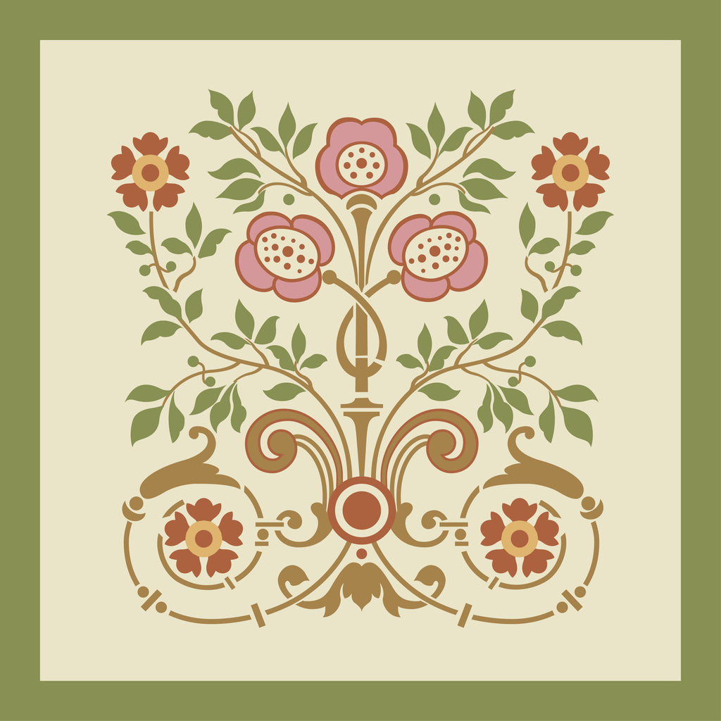 Cushion cover, 40 x 40cm, "Bauerngarten" design, "Sommernacht" colorway (Dark Blue) (Copy) (Copy) (Copy)