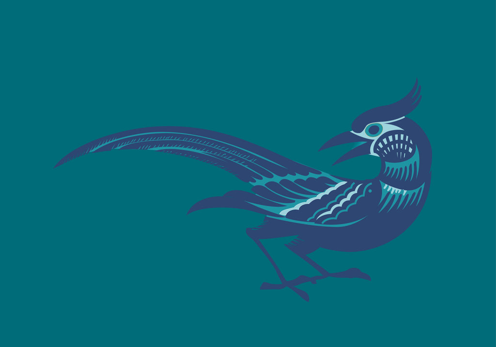Kissenbezug, Wiedehopf, türkis-dunkelblau, 60x 40 cm, Baumwolle, verdeckter Reißverschluß, Vogel, art deco